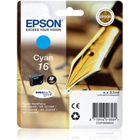 EPSON C13T16224012 Tusz Epson T1622 cyan DURABrite 3, 1 ml WF-2010/25x0