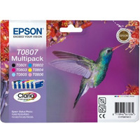 EPSON C13T08074011 Zestaw Epson T0807 C/M/Y/K/LC/LM MultiPack CLARIA Stylus photo R265/285/360