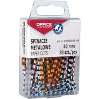 Spinacze metalowe OFFICE PRODUCTS Zebra, powlekane, 50